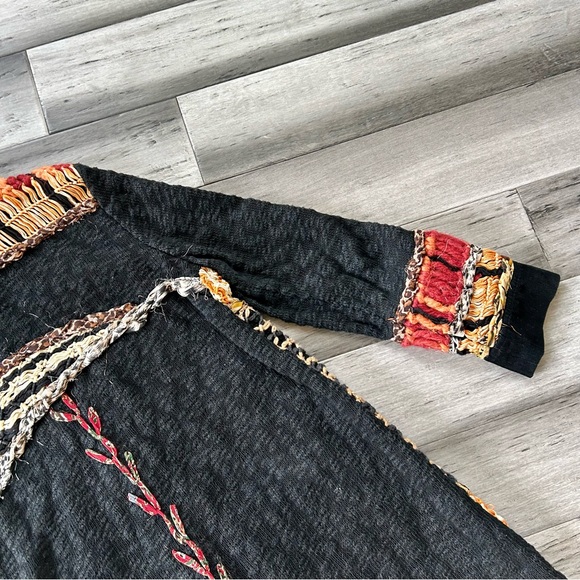 Vintage Y2K Sandy Starkman Mixed Media Multi Fabric Longline Cardigan Sweater - Picture 14 of 16